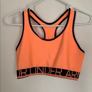 Neon orange under armour sports bra